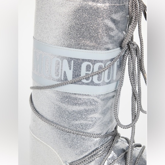 Moon Boot Icon Silver Glitter Boots Brand New! Size 35 - 38 - Picture 4 of 11